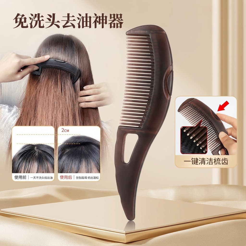 Clean energy comb to remove dandruff and grease particles comb, hollow comb to oil head and grease, shampoo and comb, no-wash massage comb to control oil