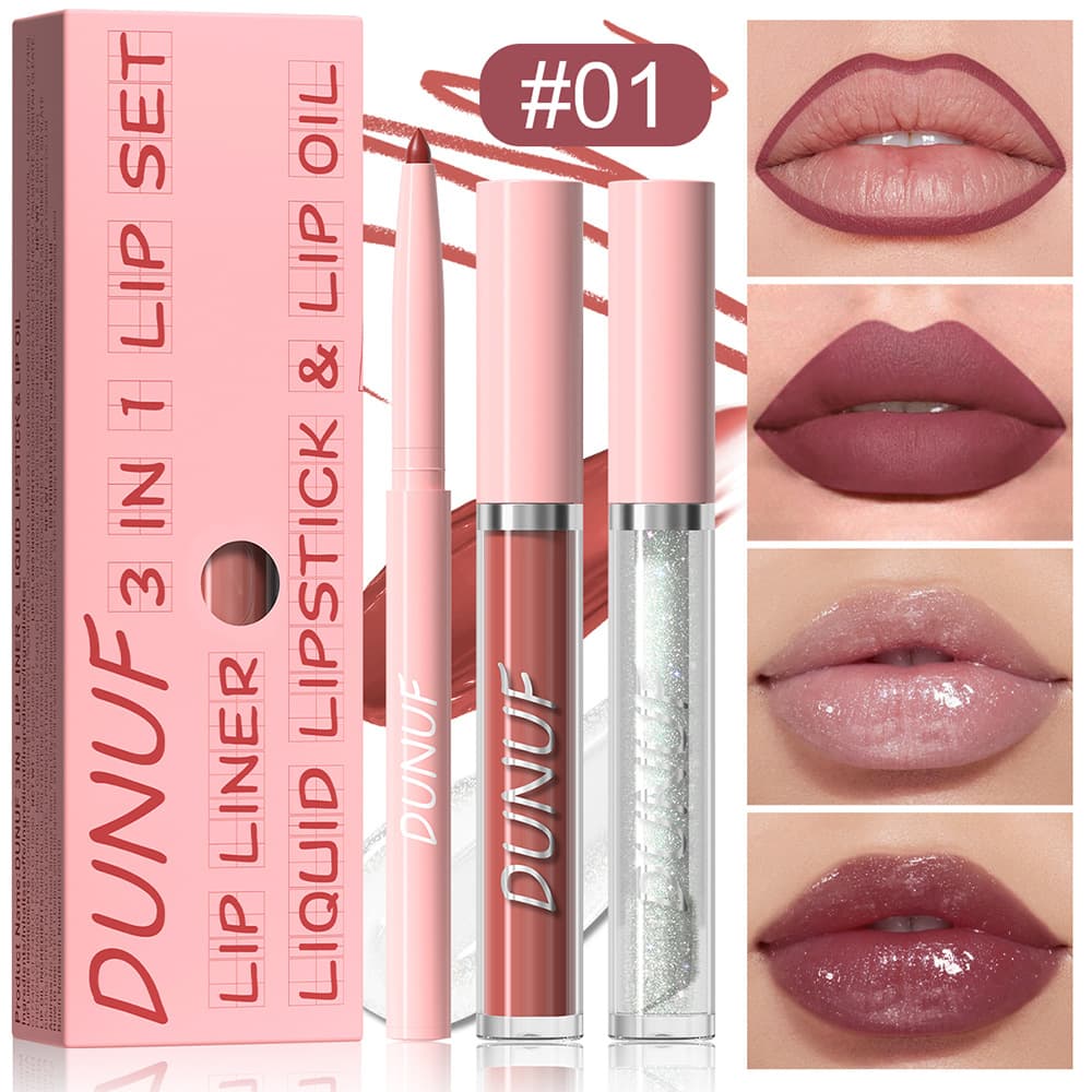 DUNUF 3-in-1 Lip Liner + Lip Gloss + Lip Oil. Please note! Link Disclaimer - For Export Only