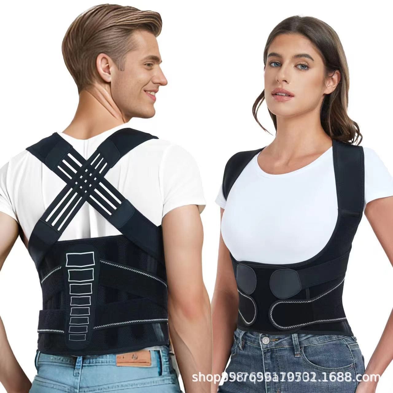 New hunchback corrector, back posture strap, neck forward lean prevention for children and adults, shoulder-opening back beauty device.