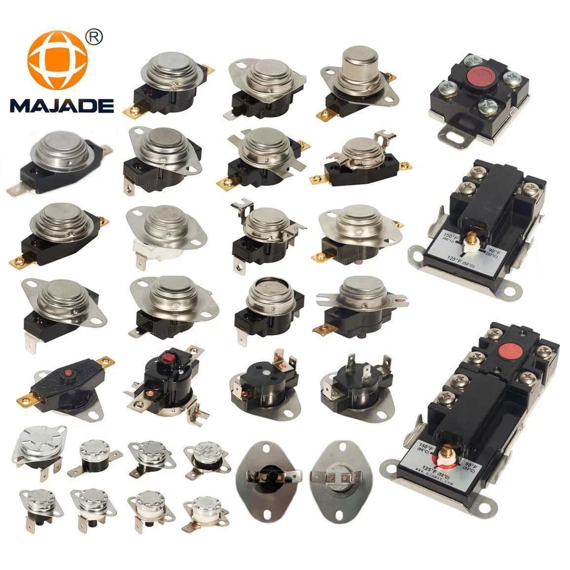 Manufacturer of high-power snap-action thermostat KSD302 series temperature control switch for kettles and water heaters (wholesale)