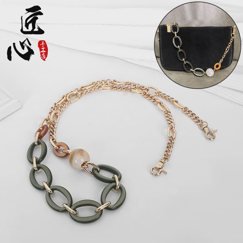 Luxury LV-Style Acrylic Resin Bag Strap for Cosmetic Bag Makeover, Coach Niche Shoulder Strap for Women's Bag