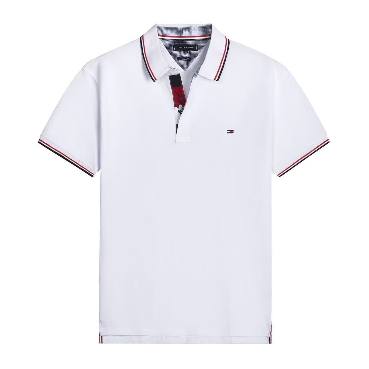 Wholesale Tommy Men's Short Sleeve Polo Shirt Cotton Embroidered Business Casual Collar Top T-Shirt