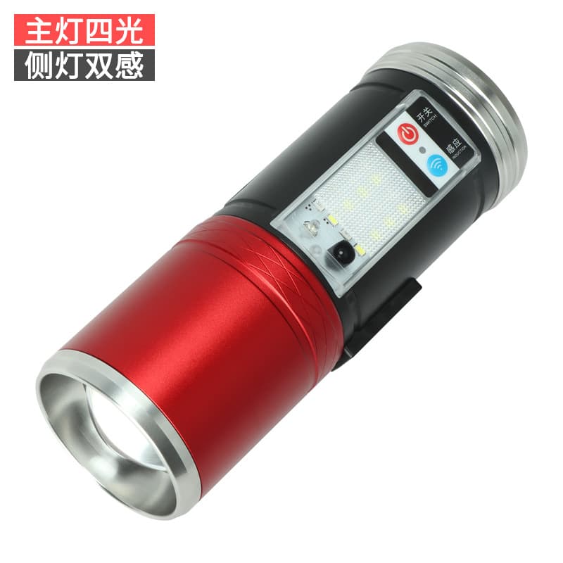 New High-Brightness LED High-Power Strong Night Fishing Light Wholesale, Sensor USB Charging Blue Light Flashlight Fishing Lamp