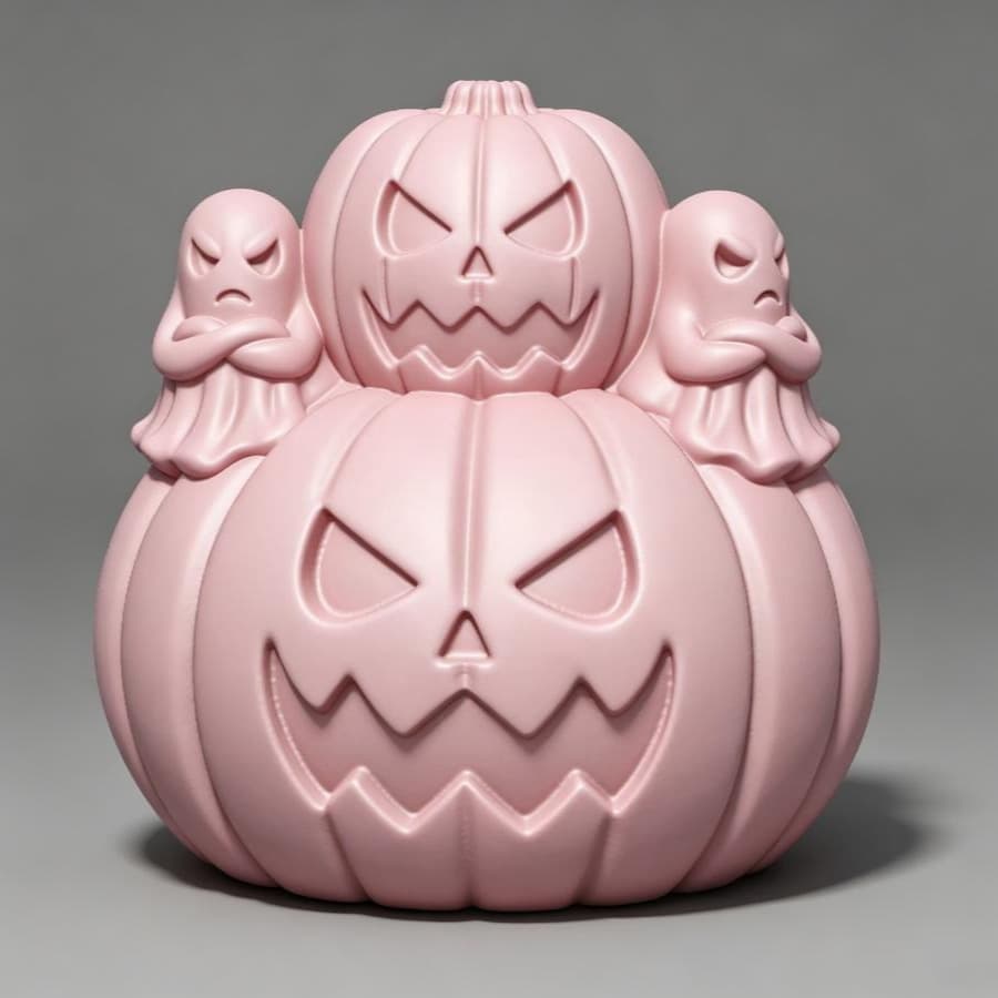 Angry Pumpkin Ghost Silicone Candle Mold Handmade Soap Candle Plaster Craft Mold