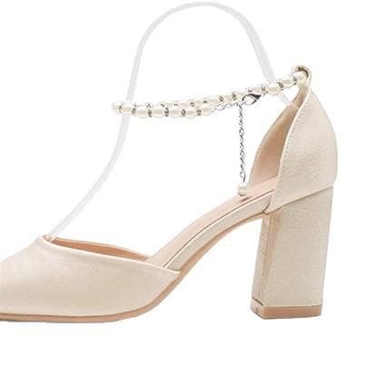 French Pearl Small High Heels for Women, Thin Heel 2026 Summer New Pointed Toe Shallow Breath Elegant High Heel Sandals