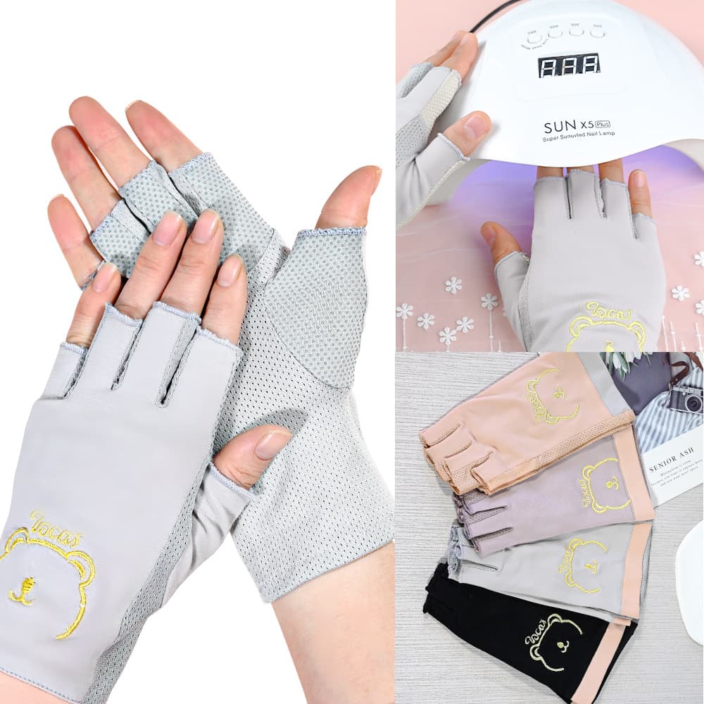 Fingerless UV-Protection Manicure Gloves, Thin & Breathable, Non-Slip, Multi-Purpose Ice Silk Gloves for Outdoor Cycling