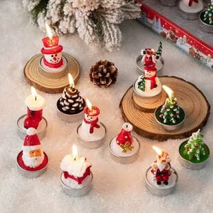 Christmas Candle Set Old Man Tree Snowman Christmas Eve Party Romantic Decoration Candlelight Dinner Christmas Decor Small Candles