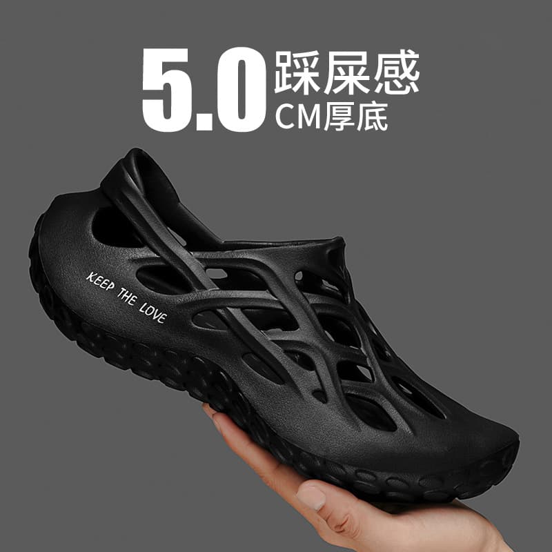 Men's Shoes Summer New Crocs Trendy Coconut Shoes Men's Soft Step Breathable Outdoor Beach Shoes Cross-border Large Size Sandals