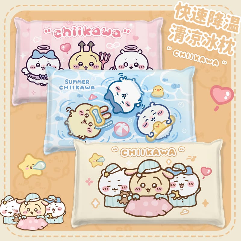 Cute Summer Water Pillow for Office Nap, No-Fill Gel Ice Pillow for Children, Adults, and Students, Cartoon Design