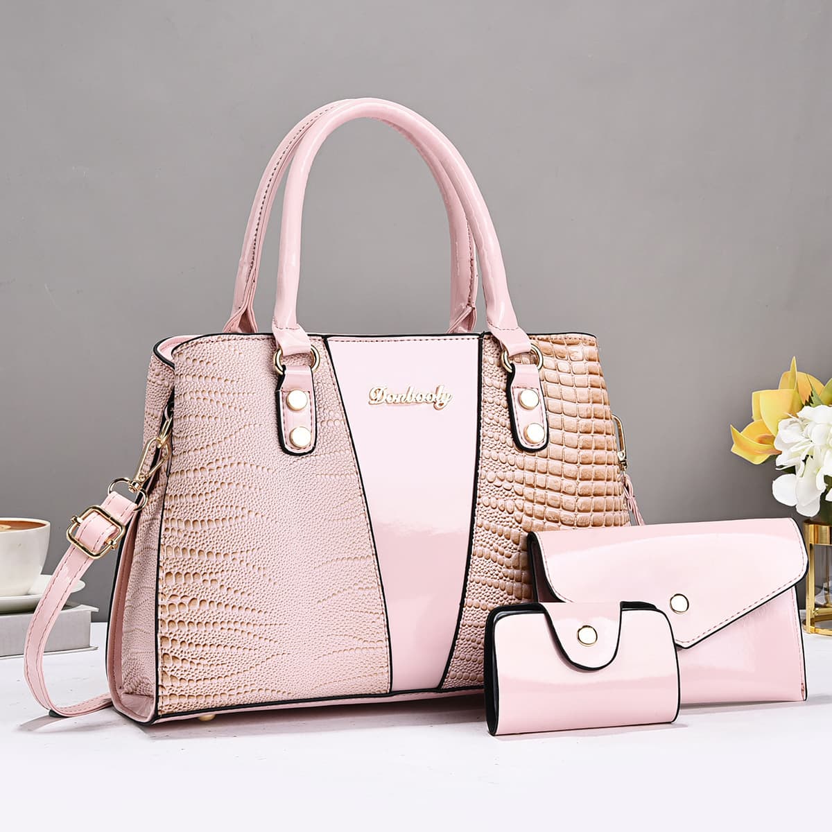 2025 New Crocodile Pattern Handbag Women Shoulder Crossbody Bag Fashion Simple Korean Style Mother-Child Bag for Export