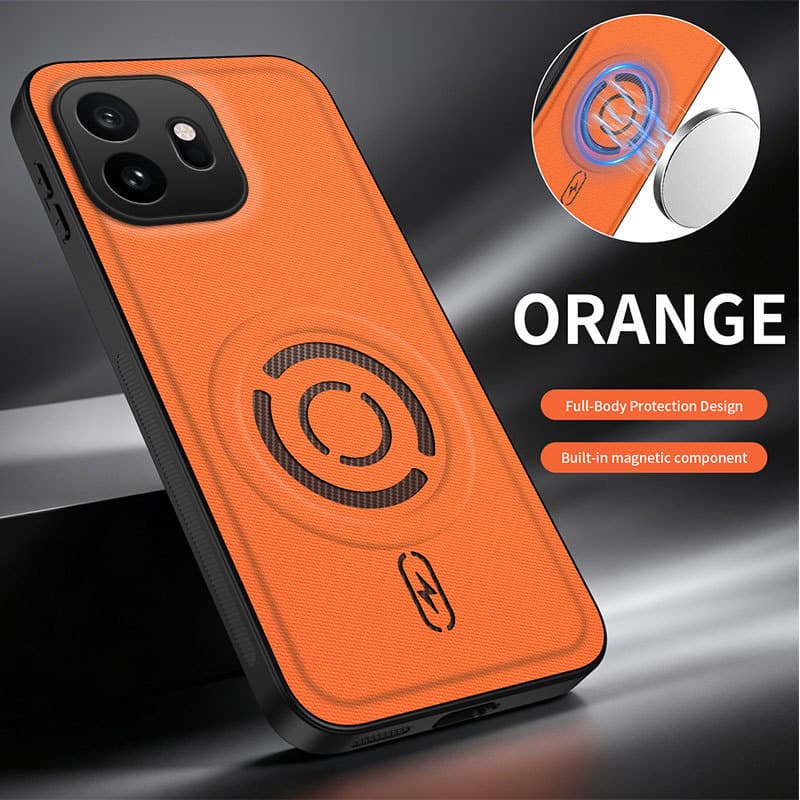 Compatible with OnePlus 15T, Tech Woven Fabric Texture MagSafe Magnetic Full-Coverage Lens Shockproof Protective Case