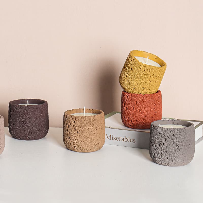 Cross-border viral meteorite cement candle cup aromatherapy crystal empty cup home decor ornament aromatherapy candle container