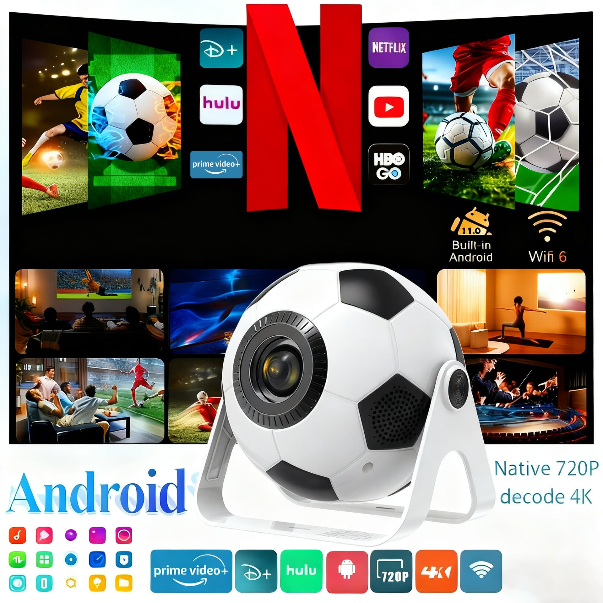 Cross-border Q3 projector home high-definition 1080p mini portable home theater office projector large screen
