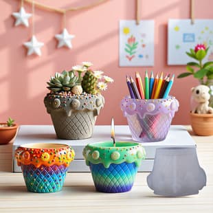 Yindian Ice Cream Cone Aromatherapy Cement Plaster Cup Mold DIY Resin Storage Cup Flower Pot Decoration Silicone Mold