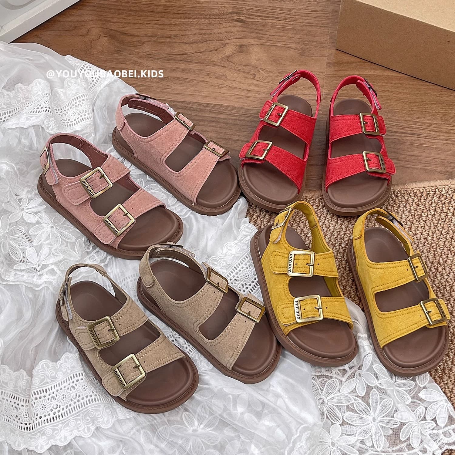 Korean Children's Sandals Summer Open-Toe Beach Shoes Soft Sole Fashionable Boys and Girls Casual Sports Breathable Retro