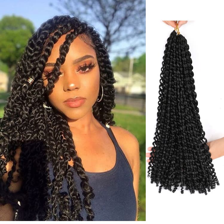 Wig for Women, Popular Cross-Border Style, Single-Strand Passion Twist, Water Wave Crochet Hair, Dreadlock Extensions, Hair Bundles in Stock