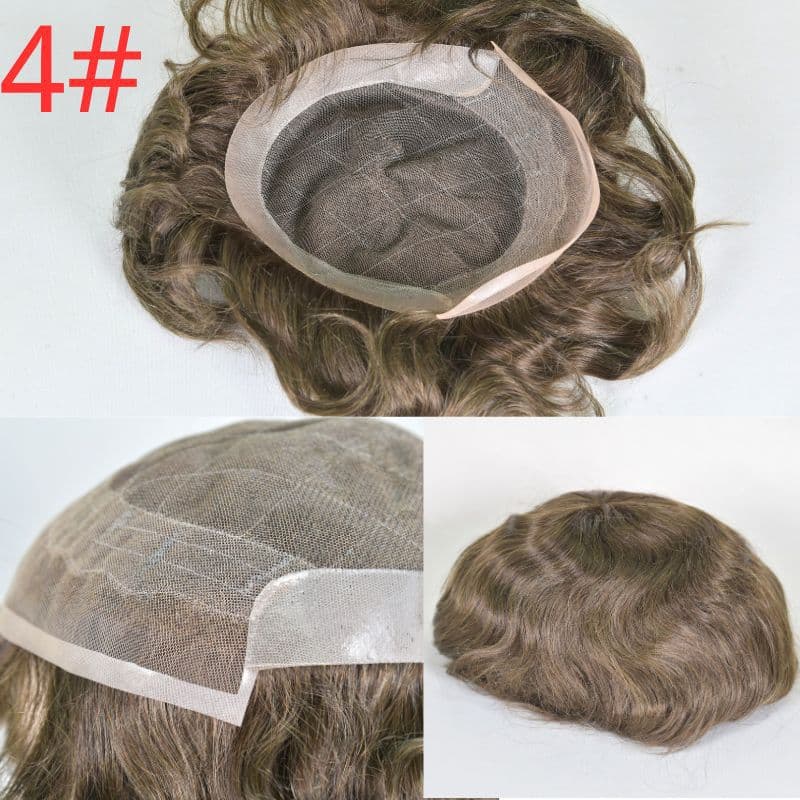 Cross-border Amazon men's toupee in stock OCT mesh 9X7in 4# 7# hair toupee for men