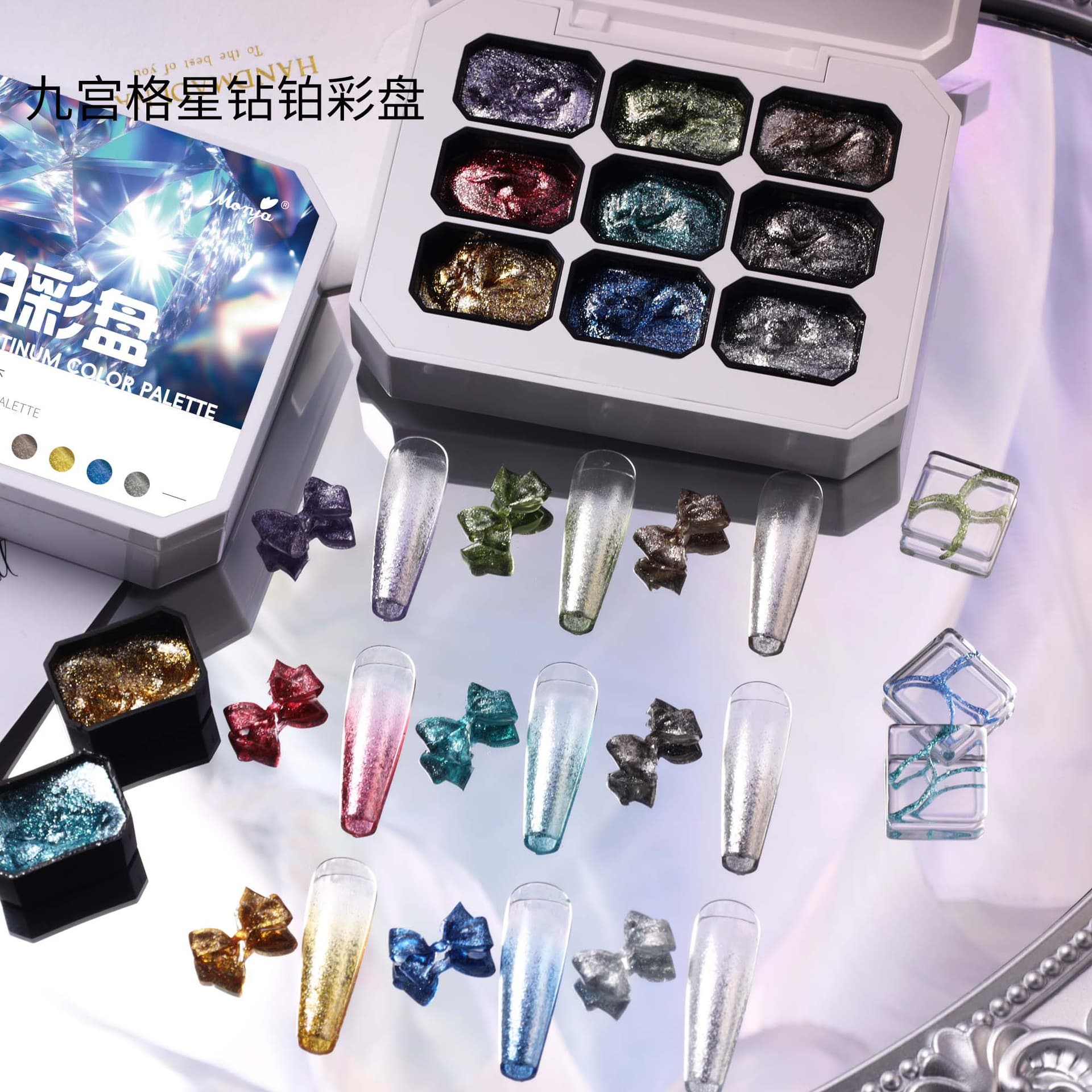 Cross-border hot-selling nine-grid stamping gel, solid color painting blush gel, saturated ombre gradient no-wipe nail polish gel