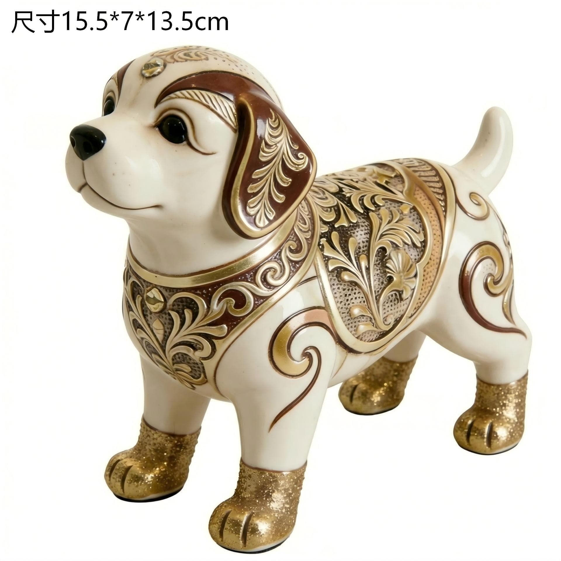 Cross-Border Bohemian Style Puppy Ornament Vintage Carved Resin Craft Home Desktop Decoration Animal Statue