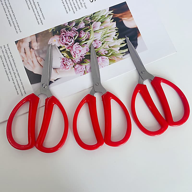 Red Scissors, Household Paper Cutting, Office Trimming, Stationery Shears, $2 Store General Merchandise Wholesale