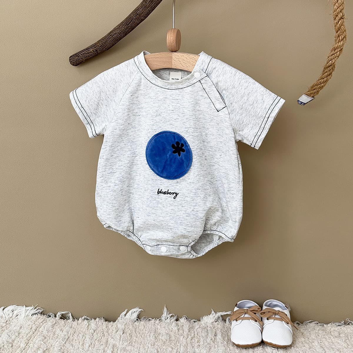 Baby Onesie Bestseller Short Sleeve Bow Tie Bodysuit Fruit Pattern Summer Cute