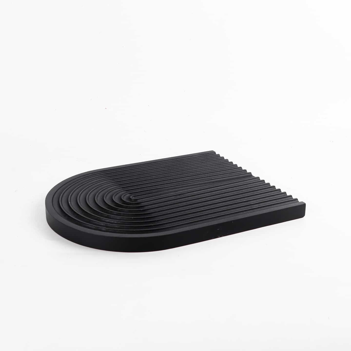 Black Tray New Chinese Style Solid Wood Water Ripple Wooden Tea Tray Hotel Guest Room Special Storage Tray Bread Board