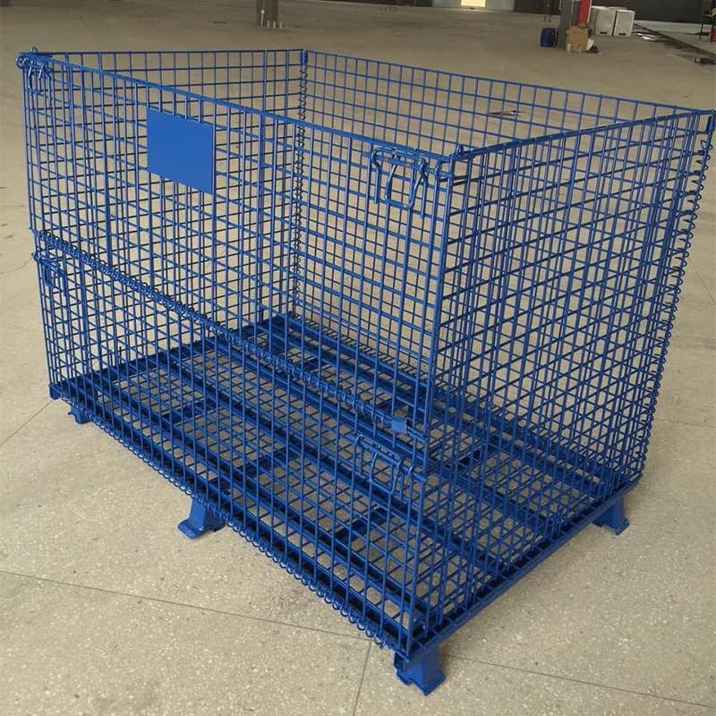 Storage Cage Foldable Storage Cage Collapsible Metal Mesh Cage Mobile Foldable Logistics Loading Iron Cage Manufacturer