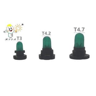 Car Bulbs T3 T4.2 T4.7 Car Dashboard Lights, Green Silicone Cap, Center Console Air Conditioning Indicator Light