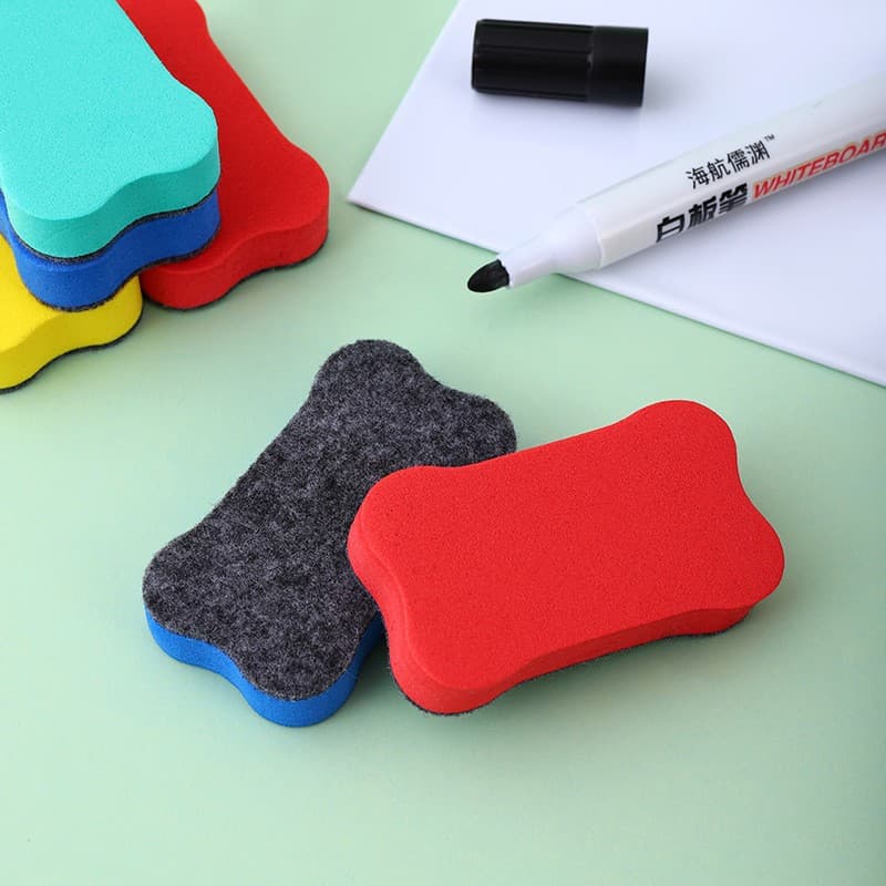 Wholesale EVA dust-free whiteboard eraser, colorful blackboard eraser, creative small bone children's eraser, new material, ready stock.