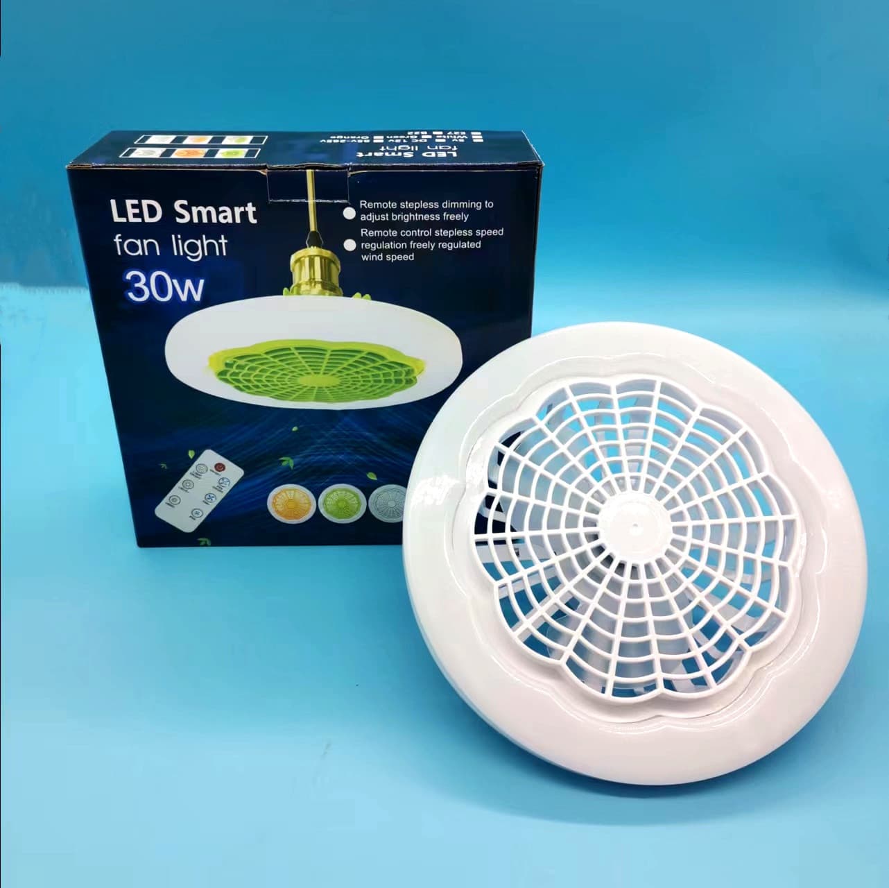 e27 fan light 30W aromatherapy fan ultra-thin screw dormitory home fan light children's room fan light wholesale