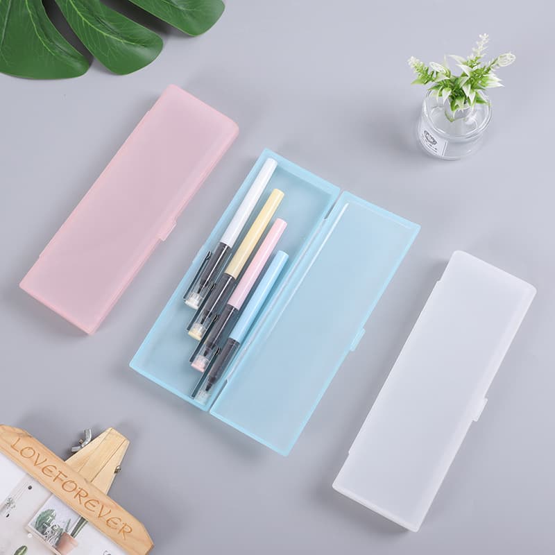 Simple Style Frosted Transparent Pencil Case, Creative Multifunctional Storage Box Wholesale for Students