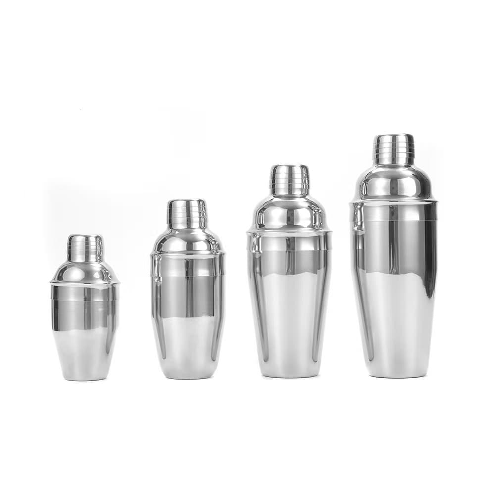 Manufacturer produces cross-border 250ml stainless steel cocktail shaker, three-piece mixing cup for milk tea and cocktails