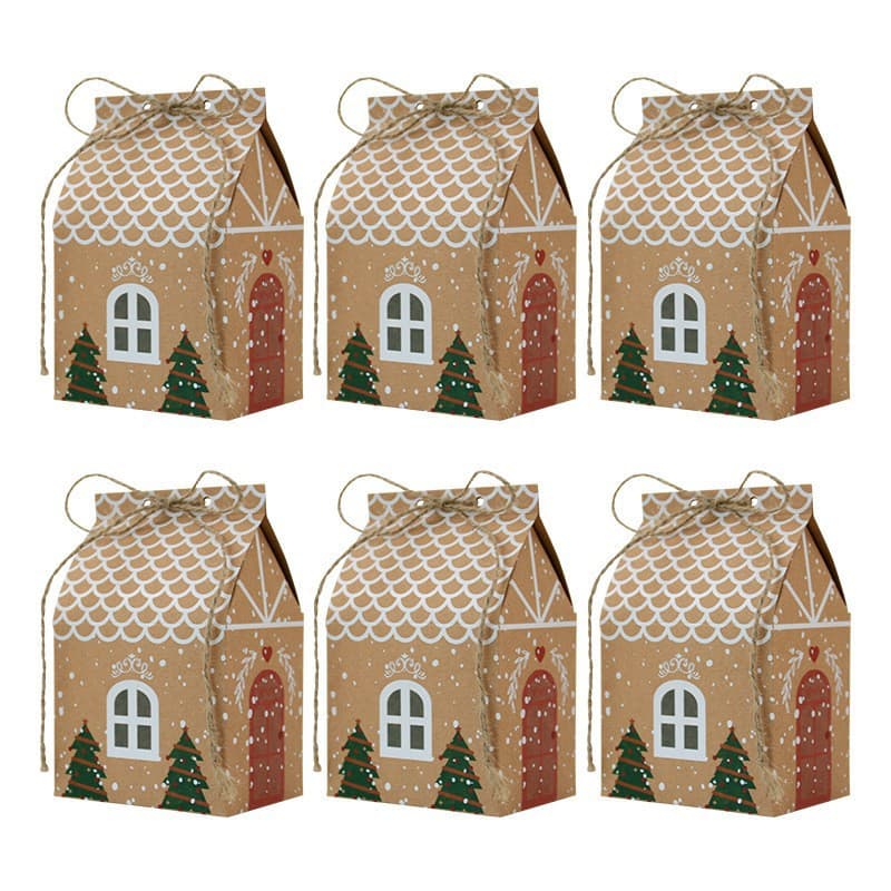 New Amazon Cross-border Christmas Kraft Paper Small House Candy Box Cookie Box Pastry Box Gift Packaging Box
