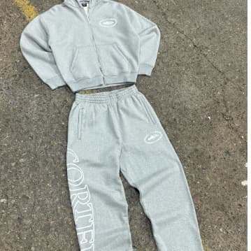 COR Hoodie Zip-Up Suit, New Style with Ribbed Hem, Unisex Casual Sportswear Set, CRTZ Hoodie and Sweatpants