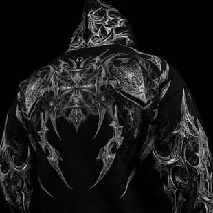 Breathedivinity New American Streetwear Dark High-End Oversized Hoodie Zip-Up Men's Sweatshirt