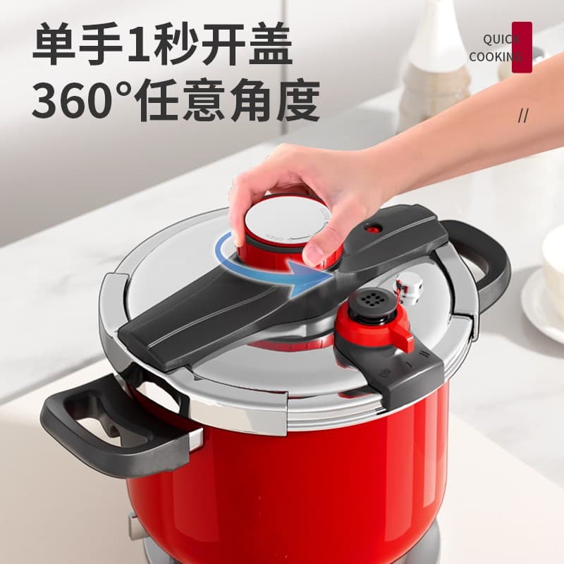 304 Stainless Steel Thickened Pressure Cooker, Home Large Capacity Gas & Induction Cooker Explosion-Proof Quick Pressure Stew Pot