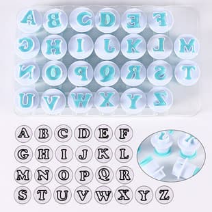 26 Uppercase and Lowercase Letters and Numbers Biscuit Spring Press Mold, Fondant Cake Stamping Mold, Cut-out Mold, Baking Tool