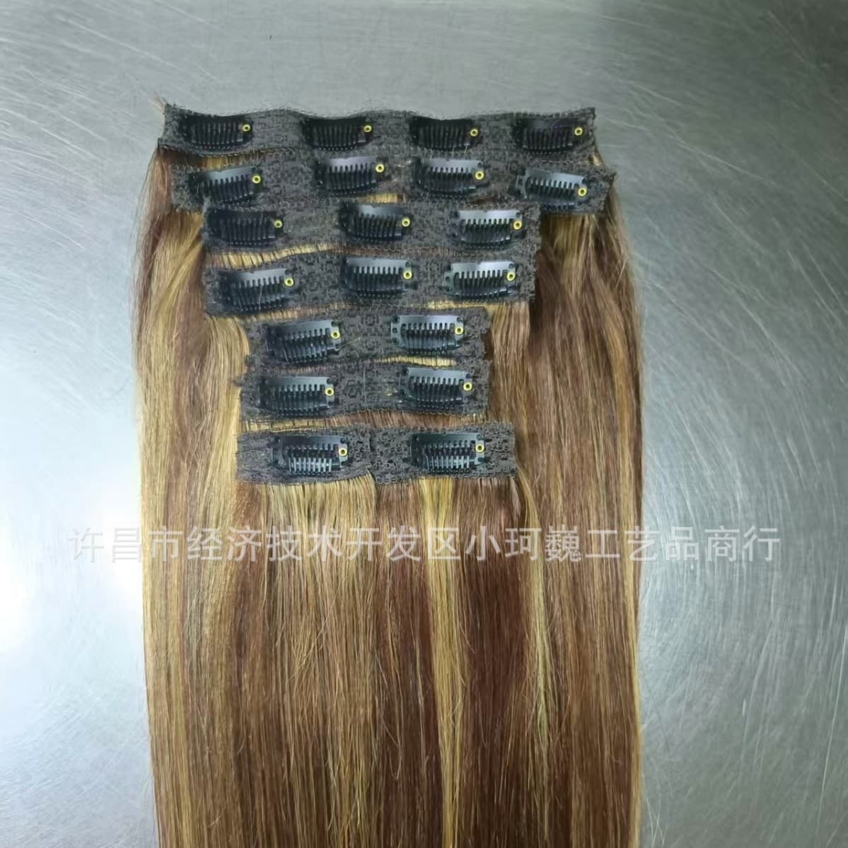 Wig hair extension clip eight-piece set P4/27 human hair human hair clip in 120g/8PC