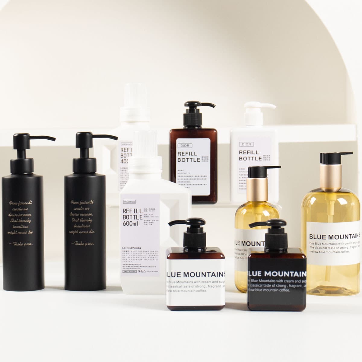 Bathroom ornaments lotion bottled bathroom hotel model room shower lotion press bottle soft decoration Nordic