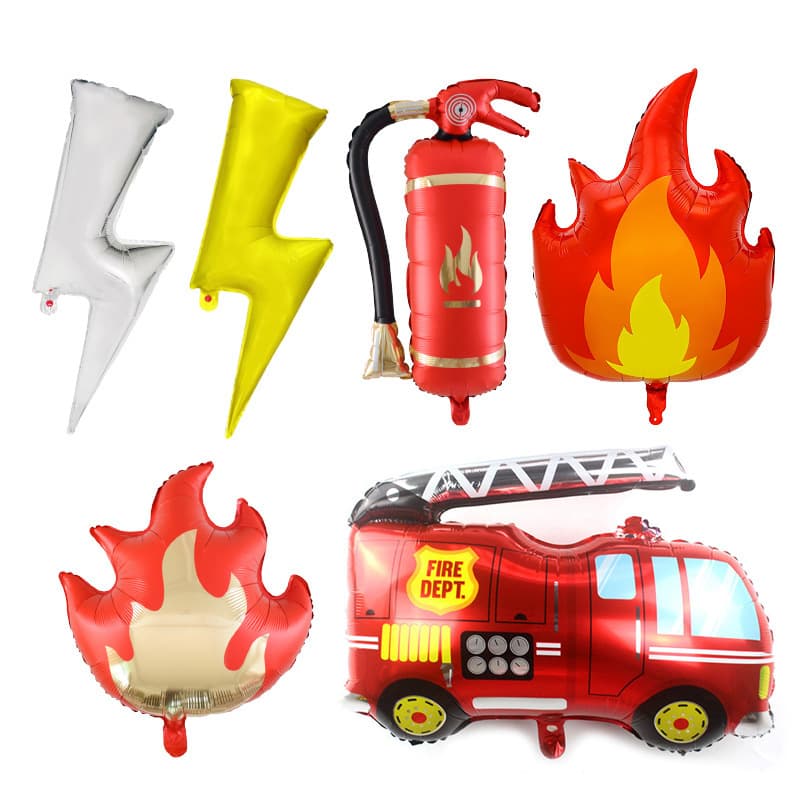 Amazon Cross-border Fire Extinguisher Flame-Shaped Aluminum Foil Balloon Cartoon Fire Safety Promotion Event Flame Decoration Balloon