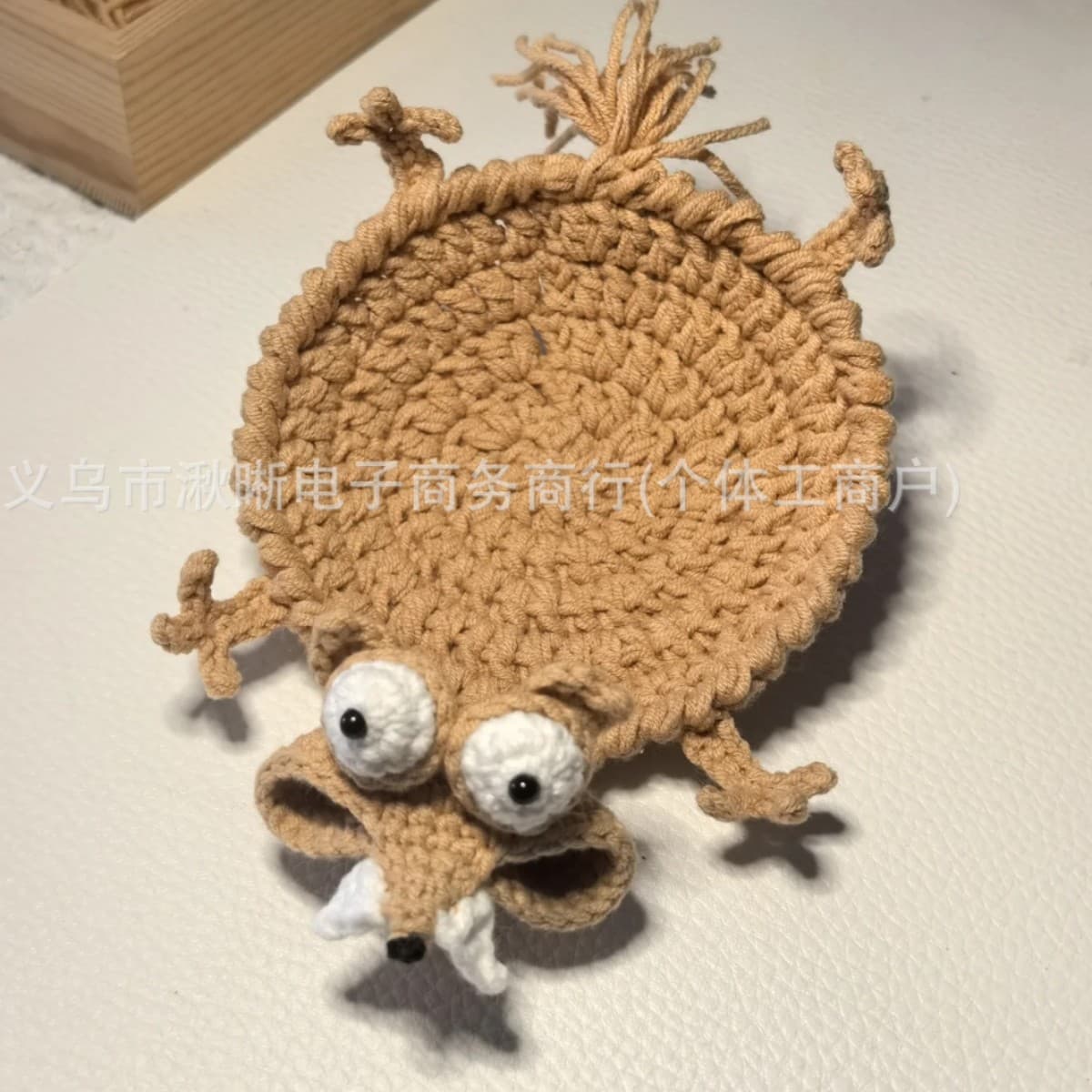 Crocheted Stress-Relief Animal Coasters Ice Age Squirrel Frog Turtle Funny Heat-Resistant Mats Crochet Coasters