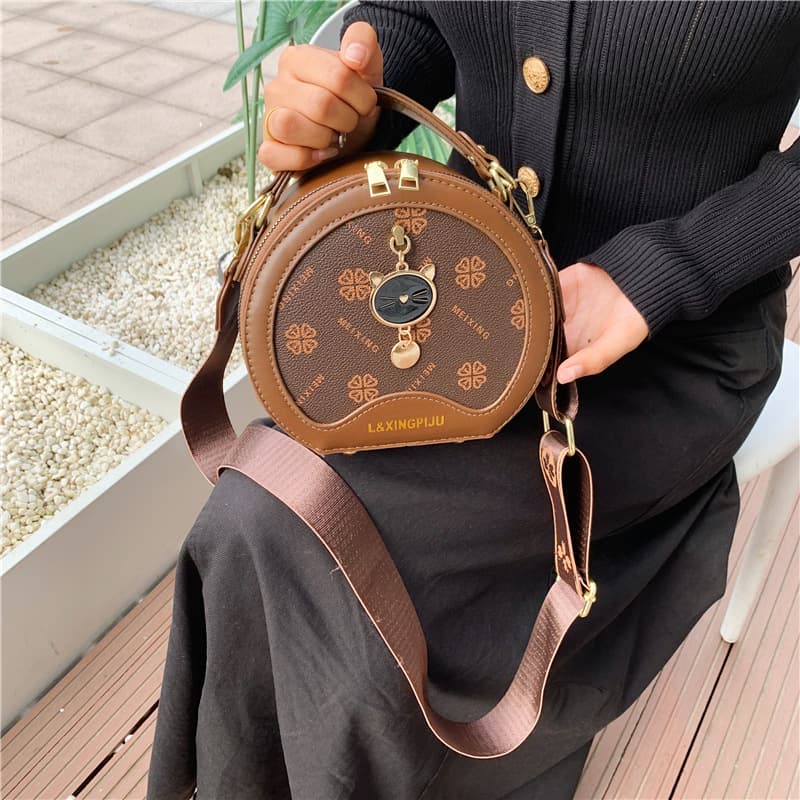 New Cross-border Fashion Shoulder Bag, Versatile Small Handbag for Women, Crossbody Bag, Round Mini Bag