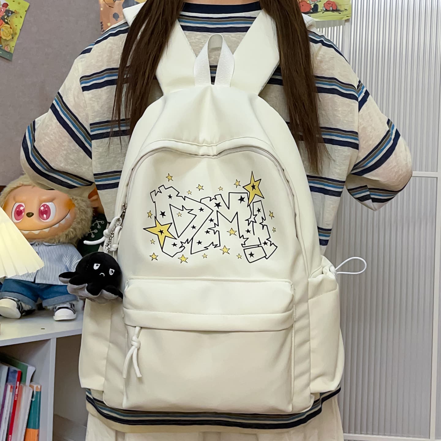 New Large Capacity Cross-Border Backpack Campus High-Fashion Trendy Schoolbag Unisex Casual Double-Shoulder Backpack