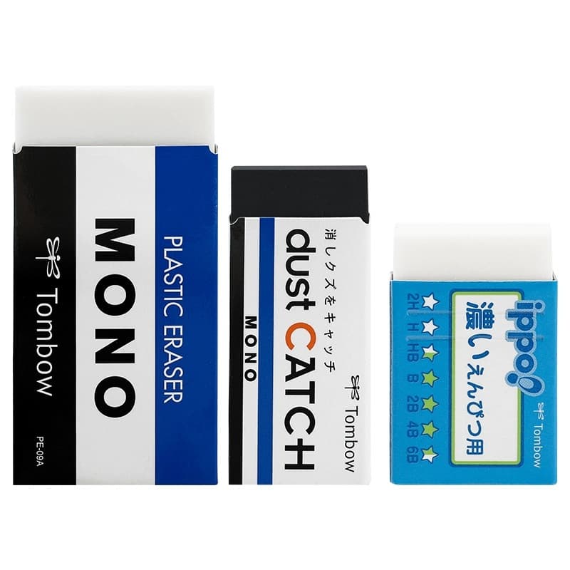 Japanese Tombow Mono PE-01/03/04/EF-TH/ST/DS/AT Eraser, Clean, No Residue, No Marks