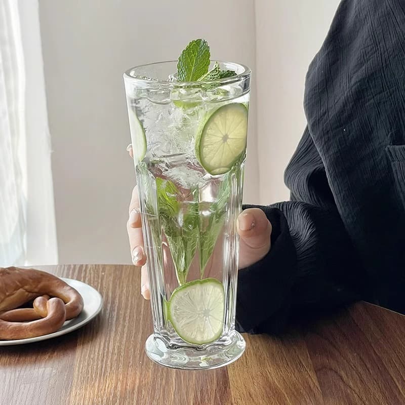 ins wind glass octagonal cup fruit tea cup net celebrity restaurant cold drink cup cocktail cup home glass water cup