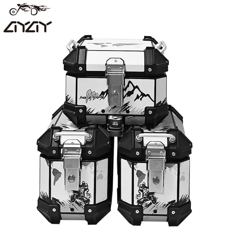18L Top Case + 38L Side Cases Universal Fit for Motorcycles and Electric Vehicles Aluminum Material