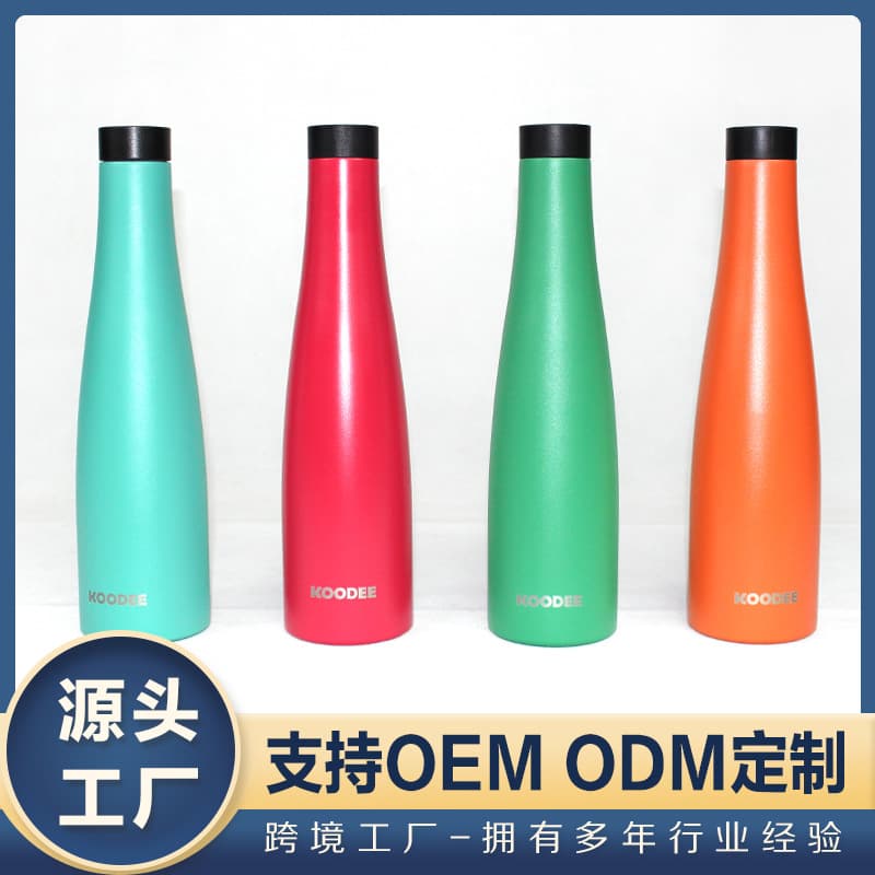Amazon Outdoor Creative Water Bottle 304 Stainless Steel Insulated Bottle Cork Red Wine Bottle 360-Degree Pour Spout Cup