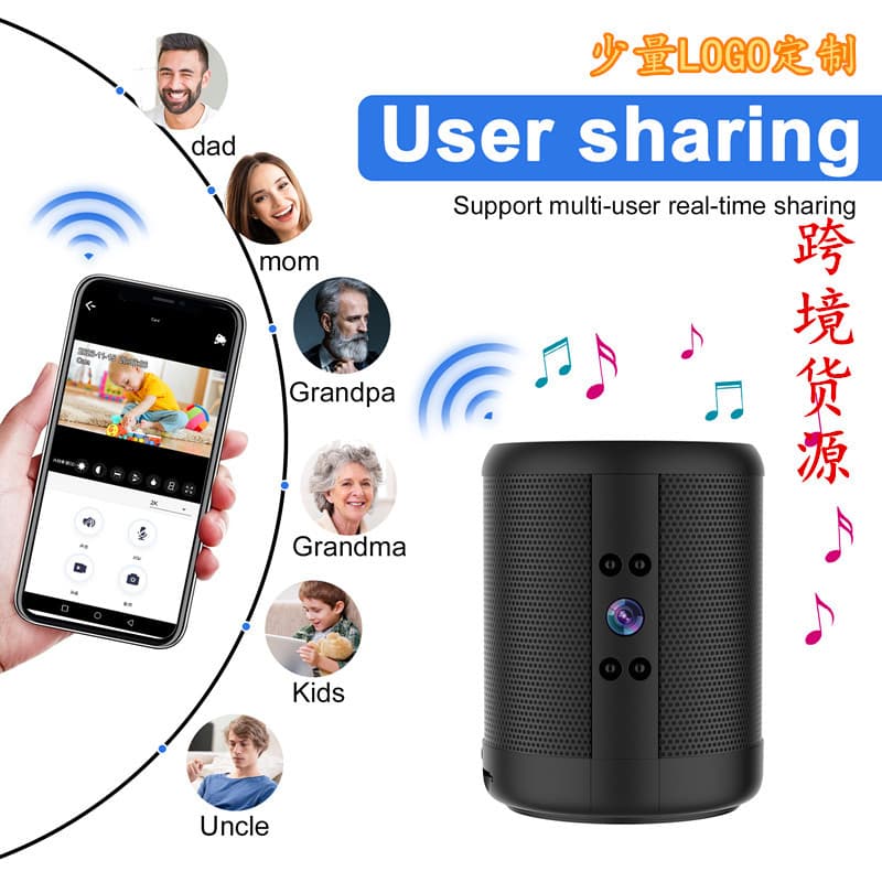 Cross-Border Surveillance Camera Night Vision HD WiFi Indoor/Outdoor Two-Way Audio Video Recorder Monitor