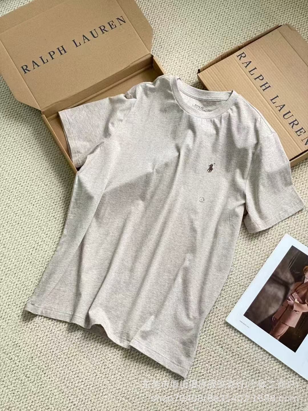 1:1 High-Quality Verifiable Ralph Lauren RL Men's Pure Cotton Short-Sleeve Casual Sports T-Shirt