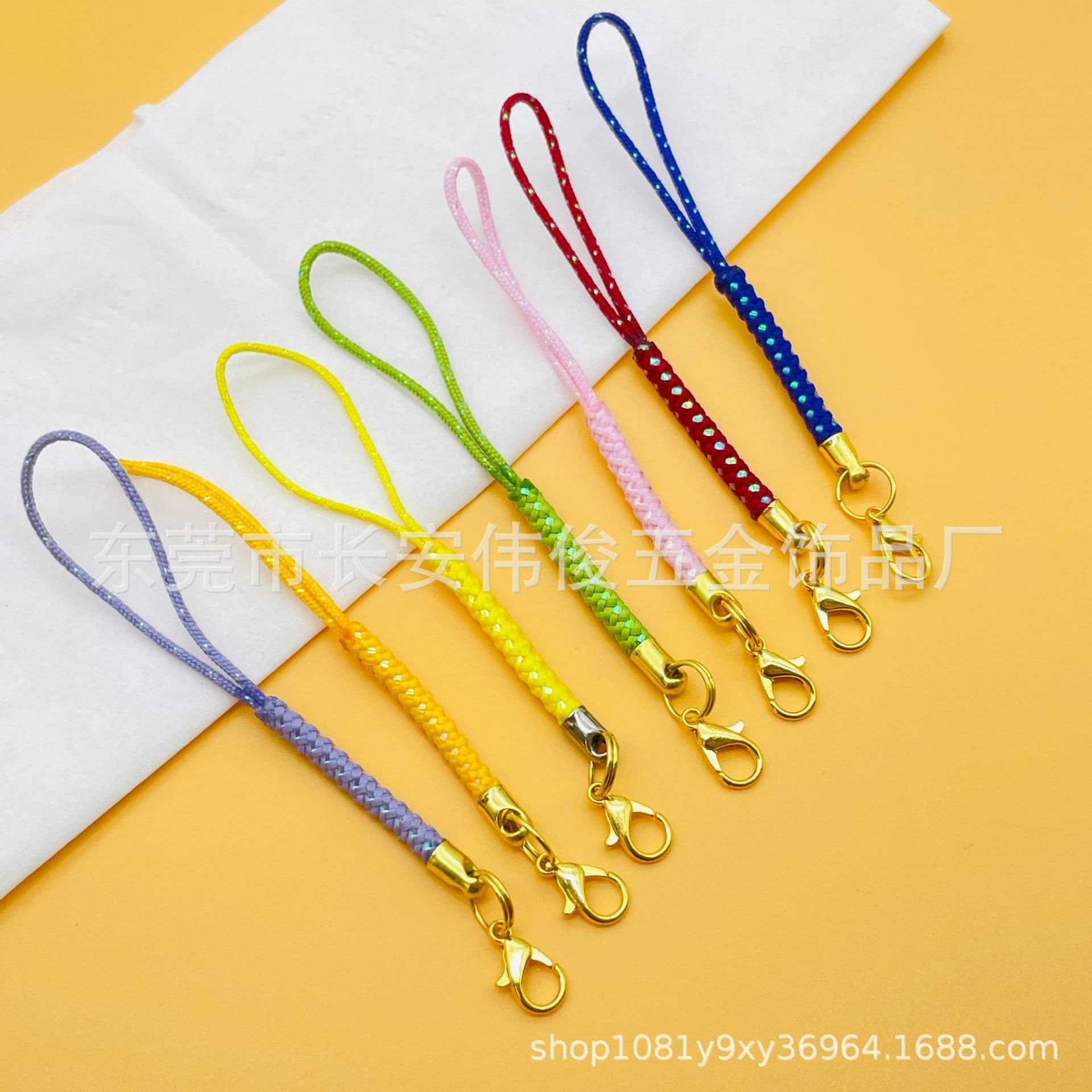DIY Braided Rope Lobster Claw Nylon Phone Strap Twisted Colorful Phone Lanyard Multiple Styles Anti-Loss